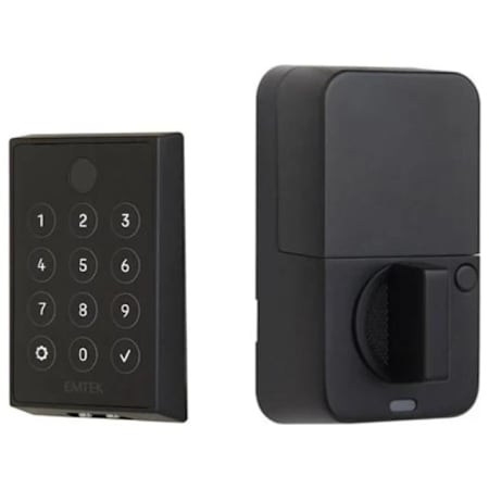 Emtek Empowered 2 Electronic Touchscreen/Fingerprint Key Free Entry Deadbolt with Bluetooth Flat Black