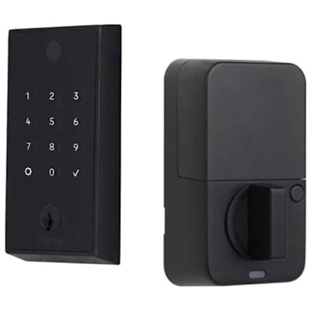 Emtek Empowered 2 Electronic Touchscreen/Fingerprint Keyless Entry Deadbolt with Bluetooth Flat Black