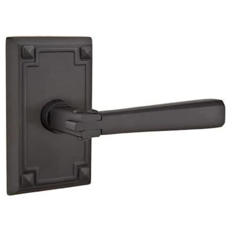 Emtek Arts and Crafts Mortise Privacy Door Lever Set and Lock Body with Magnetic Latch Flat Black