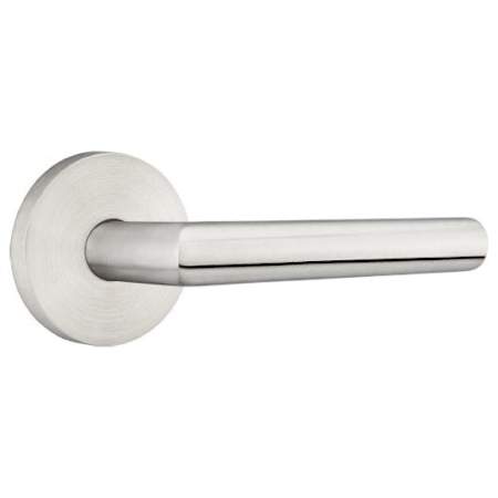 Emtek Stuttgart Right Handed Passage Door Lever Set with Disk Rose from the Stainless Steel Collection Brushed Stainless Steel