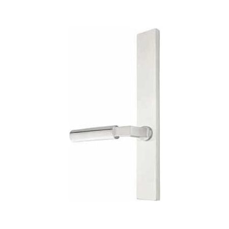 Emtek Stainless Steel Door Configuration 2 Half Inactive Half Passage Multi Point Narrow Trim Lever Set with American Cylinder Above Handle Stainless Steel
