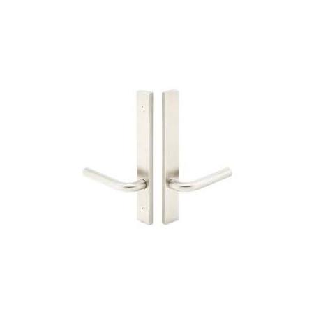 Emtek Stainless Steel Door Configuration 3 Passage Multi Point Narrow Trim Lever Set with American Cylinder Above Handle Stainless Steel