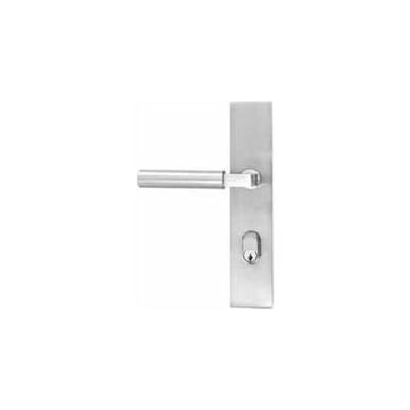 Emtek Stainless Steel Door Configuration 6 Keyed Entry Multi Point Trim Lever Set with American Cylinder Below Handle Stainless Steel