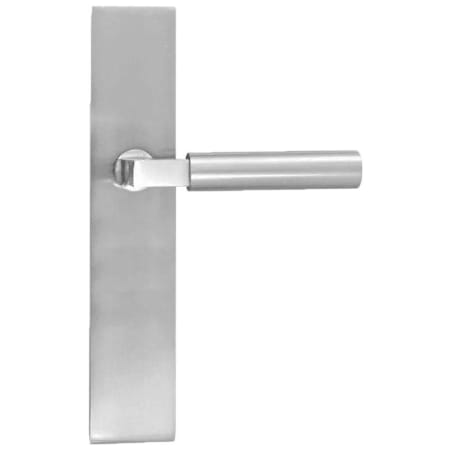 Emtek Stainless Steel Door Configuration 6 Inactive Multi Point Trim Lever Set with American Cylinder Below Handle Stainless Steel