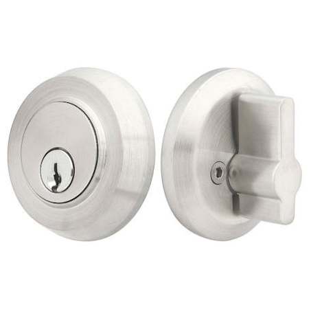 Emtek Round Single Cylinder Stainless Steel Deadbolt Brushed Stainless Steel