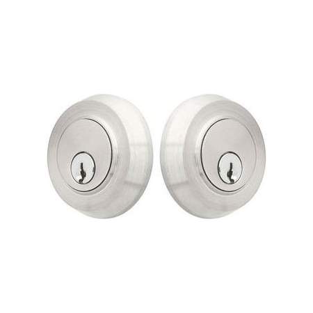 Emtek Round Double Cylinder Stainless Steel Deadbolt Brushed Stainless Steel