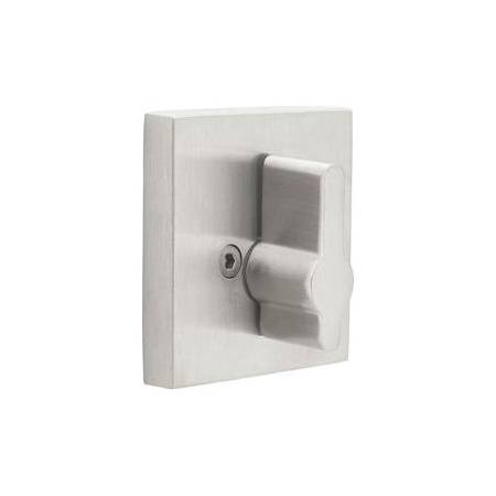 Emtek Square One Sided Brushed Stainless Steel Deadbolt Brushed Stainless Steel