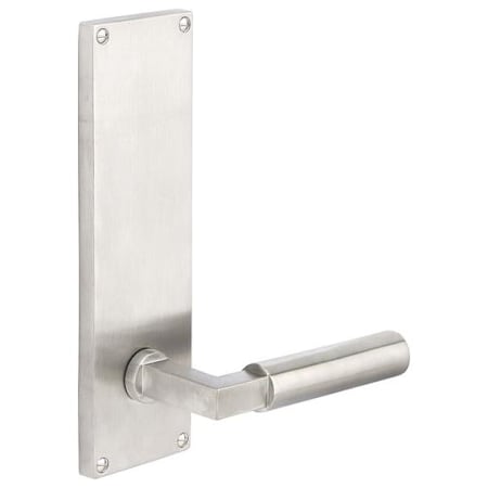 Emtek Privacy Latchset with Rectangular Backplate from the Stainless Steel Collection Brushed Stainless Steel
