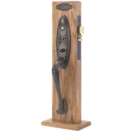 Emtek Da Vinci Style Single Cylinder UL Mortise Handleset from the Lost Wax / Tuscany Bronze Collection Medium Bronze