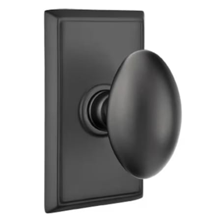 Emtek Privacy Egg Knob with Rectangular Rosette Flat Black