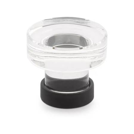Emtek Grayson 1-1/4 Inch Mushroom Cabinet Knob from the Glass Collection Flat Black