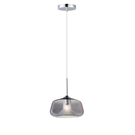 ET2 Deuce 8" Wide LED Mini Pendant Polished Chrome / Smoke