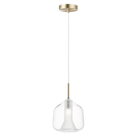 ET2 Deuce 7" Wide LED Mini Pendant Satin Brass / Clear