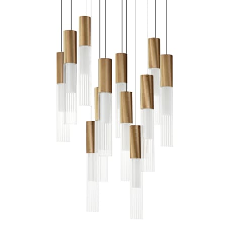 ET2 Reeds 12 Light 23" Wide LED Suspension Multi Light Pendant Gold
