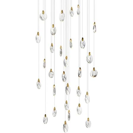 ET2 Pebble 36" Wide Crystal Chandelier Black / Polished Gold