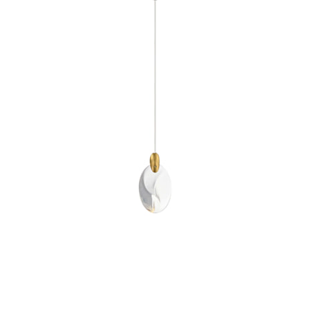 ET2 Pebble 2" Wide LED Suspension Mini Pendant Black / Polished Gold