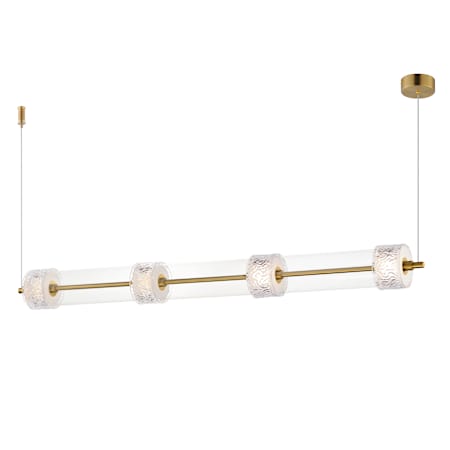 ET2 Elysian 4 Light 58" Wide LED Linear Pendant Natural Aged Brass