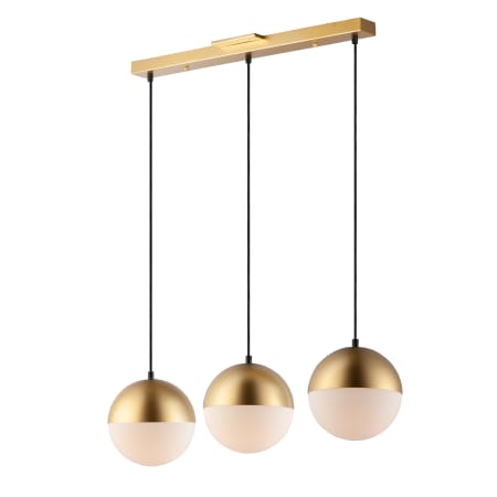 ET2 Half Moon 3 Light 30" Wide LED Linear Pendant Metallic Gold