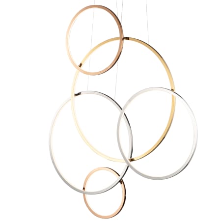 ET2 Union 5 Light 40" Wide LED Abstract Chandelier Multi-Plated