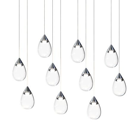 ET2 Dewdrop 31" Wide LED Linear Chandelier with Clear Shades Polished Chrome