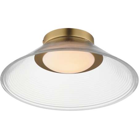 ET2 Jensen 12" Wide Semi-flush Ceiling Fixture Satin Brass