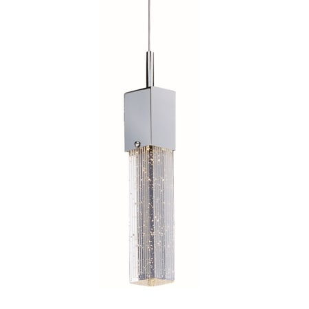 ET2 Fizz III 4" LED Pendant Polished Chrome / Etched Bubble Glass