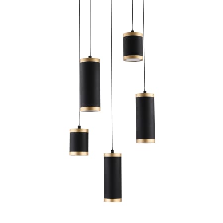 ET2 Cuff 16" Wide LED Multi Light Pendant Black / Gold