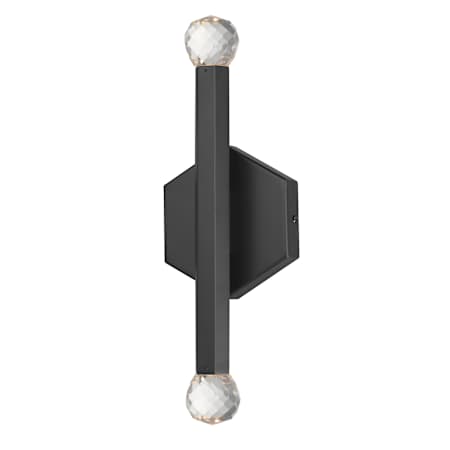 ET2 Allumettes 2 Light 16" Tall LED Bathroom Sconce Black / Clear Crystal