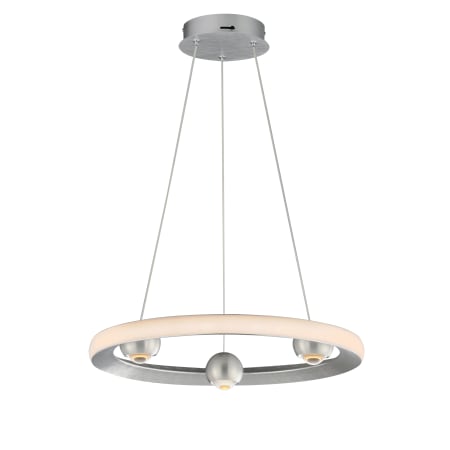 ET2 Nodes 18" Wide LED Ring Chandelier Brushed Aluminum