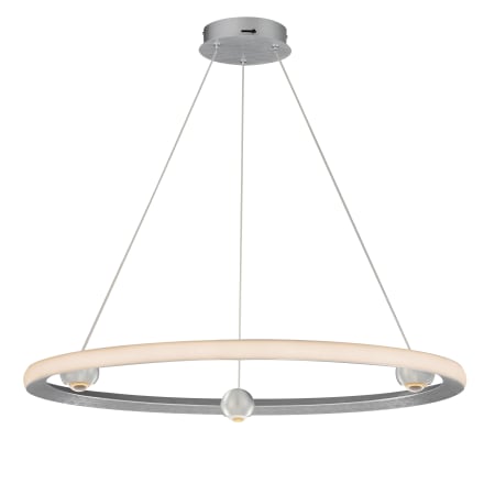 ET2 Nodes 32" Wide LED Ring Chandelier Brushed Aluminum