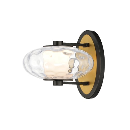 ET2 Amulet 5" Tall LED Wall Sconce Black / Natural Aged Brass