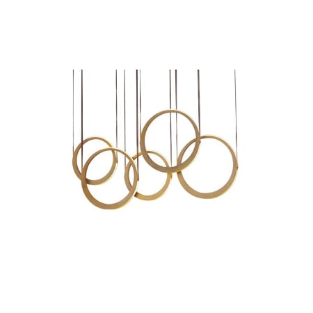 ET2 5 Light Tether LED Pendant Natural Aged Brass