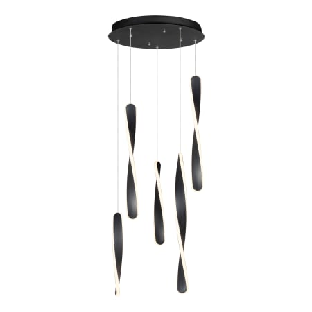 ET2 Pirouette 5 Light 16" Wide LED Suspension Multi Light Pendant Black