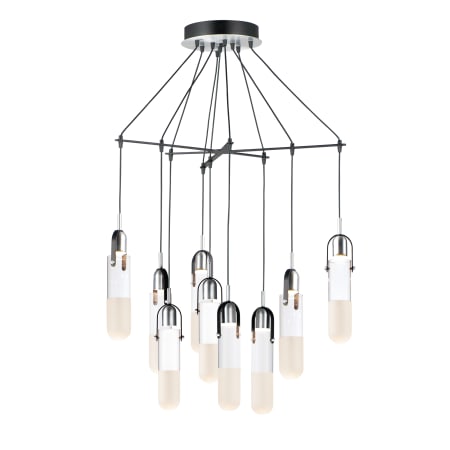 ET2 Capsule 9 Light 33" Wide LED Multi Light Pendant Black / Brushed Aluminum
