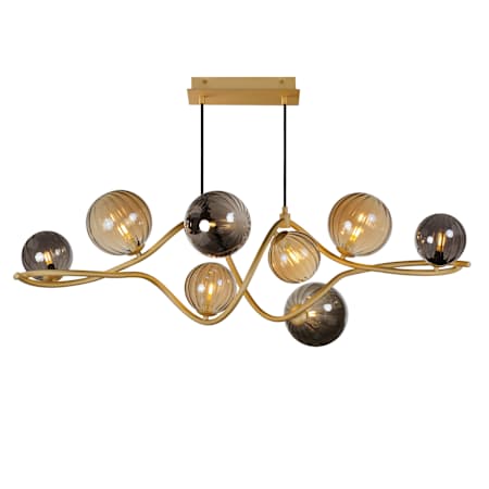 ET2 Planetary 8 Light 44" Wide LED Linear Pendant Gold