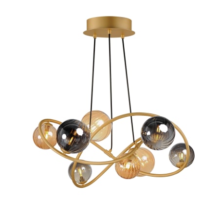 ET2 Planetary 8 Light 34" Wide LED Abstract Chandelier Gold