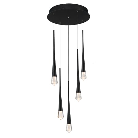 ET2 Pierce 13" Wide LED Crystal Multi Light Pendant Black