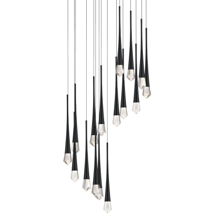 ET2 Pierce 25" Wide LED Crystal Multi Light Pendant Black