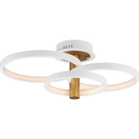 ET2 Hoopla 26" Wide Semi-flush Ceiling Fixture White / Gold