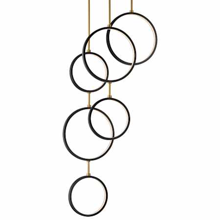 ET2 Hoopla 25" Wide Multi Light Pendant Black / Gold