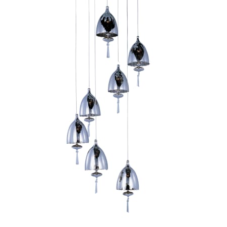 ET2 Chute 15" 7 Light Pendant Polished Chrome