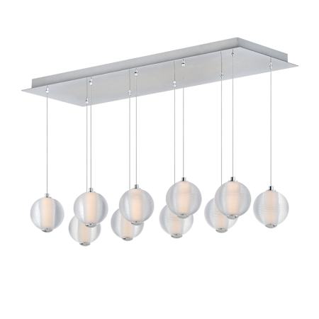 ET2 Rhythm 34" Wide LED Linear Chandelier Polished Chrome