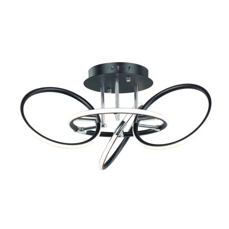 ET2 Ringer 25" Wide LED Ceiling Fixture Black and Polished Chrome