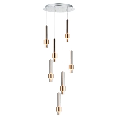 ET2 Reveal 18" Wide LED Multi Light Pendant Satin Nickel / Satin Brass