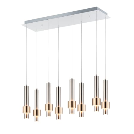 ET2 Reveal 32" Wide LED Linear Chandelier Satin Nickel / Satin Brass
