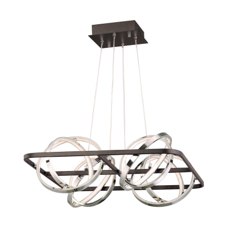 ET2 Gyro II 27" Wide Integrated LED Chandelier with Acrylic Diffusers Black / Polished Chrome