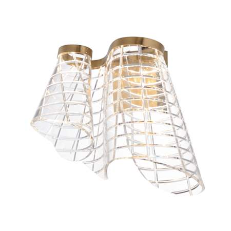 ET2 Tartan 13" Tall LED Wall Sconce Brushed Champagne