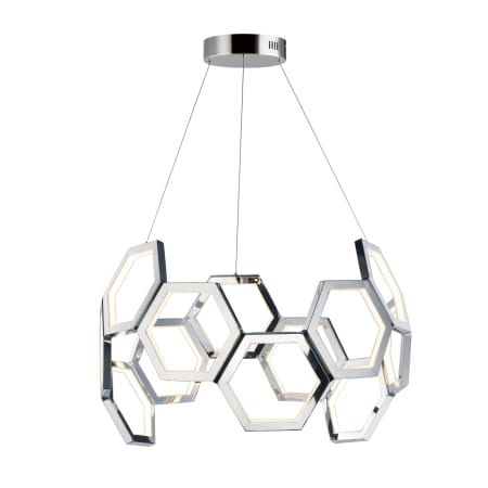 ET2 Polygon 30" Wide LED Chandelier Polished Chrome