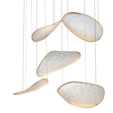 ET2 Moonscapes 47" Wide LED Multi Light Pendant Brushed Champagne