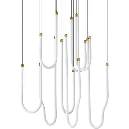 ET2 Soleil 36" Wide Multi Light Pendant Natural Aged Brass